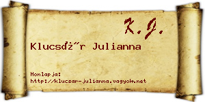 Klucsár Julianna névjegykártya
